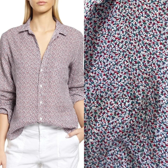 Frank & Eileen Tops - Frank & Eileen ‘Eileen’ Linen Ditsy Floral Button Down